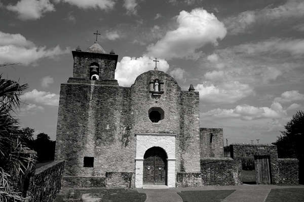 the reportedly haunted Presidio La Bahia in Goliad, TX