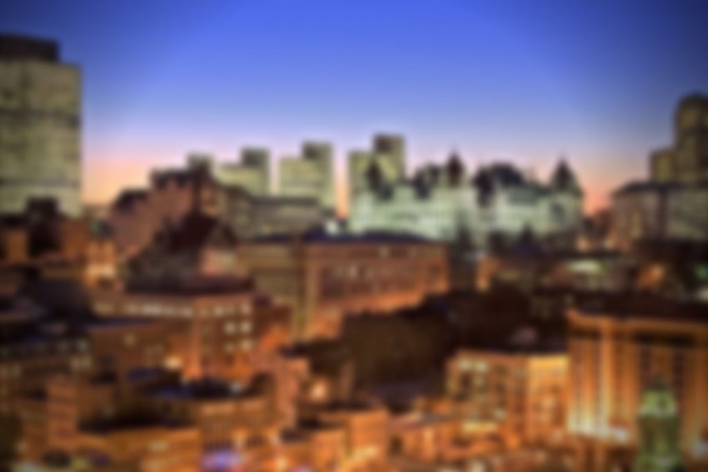 An image of downtown Albany, NY