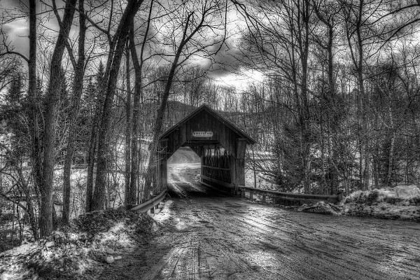 The reportedly haunted Emily's Bridge in Stowe, Vermont