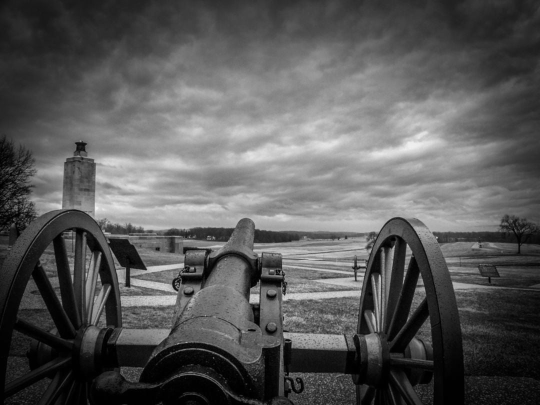 Gettysburg Battlefield in Gettysburg Pennsylvania An image overlooking a Gettysburg Battlefield in Gettysburg Pennsylvania