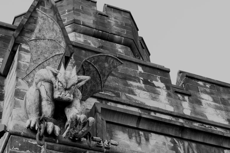 A Gargoyle Sculpture at Eastern State Penitentiary