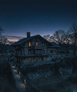 Tinker Swiss Cottage Museum at Night