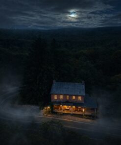 The Cashtown Inn alone among the woods at night