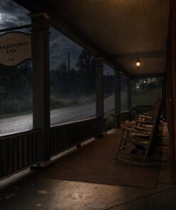 Cashtown Inn front porch at night