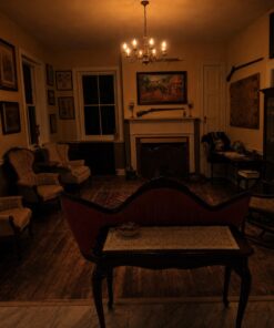 The parlor at the Cashtown Inn at night