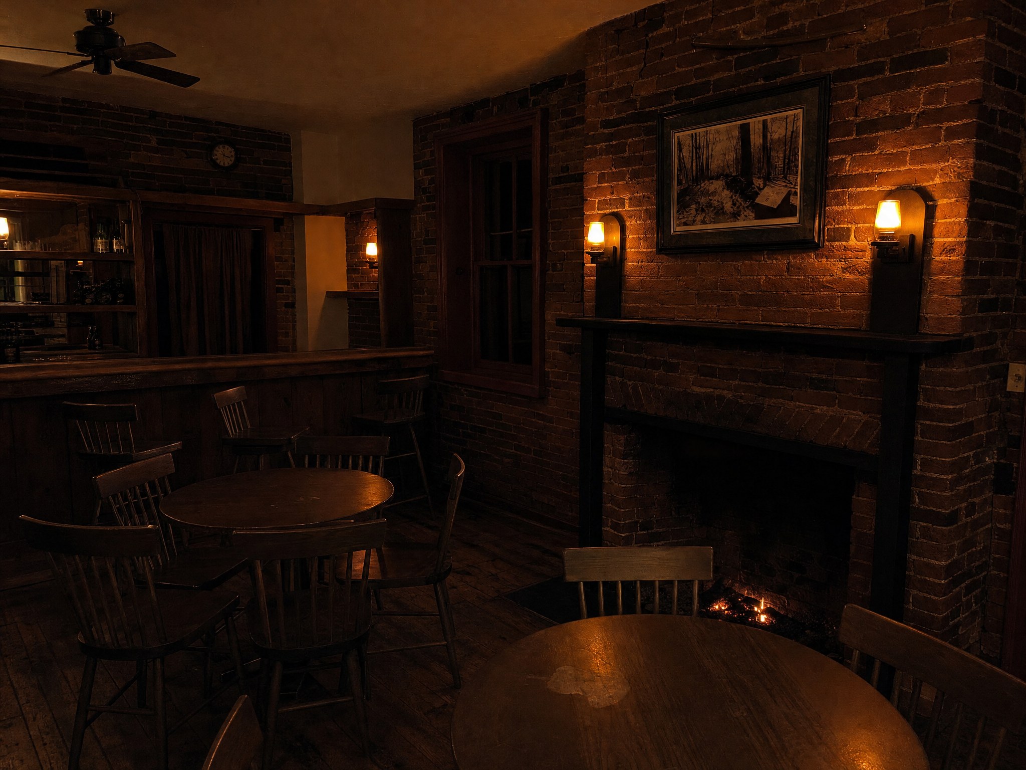 Tavern fireplace at the Cashtown Inn