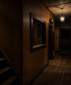 Hallway and staircase inside the Old Lynchburg Funeral Home