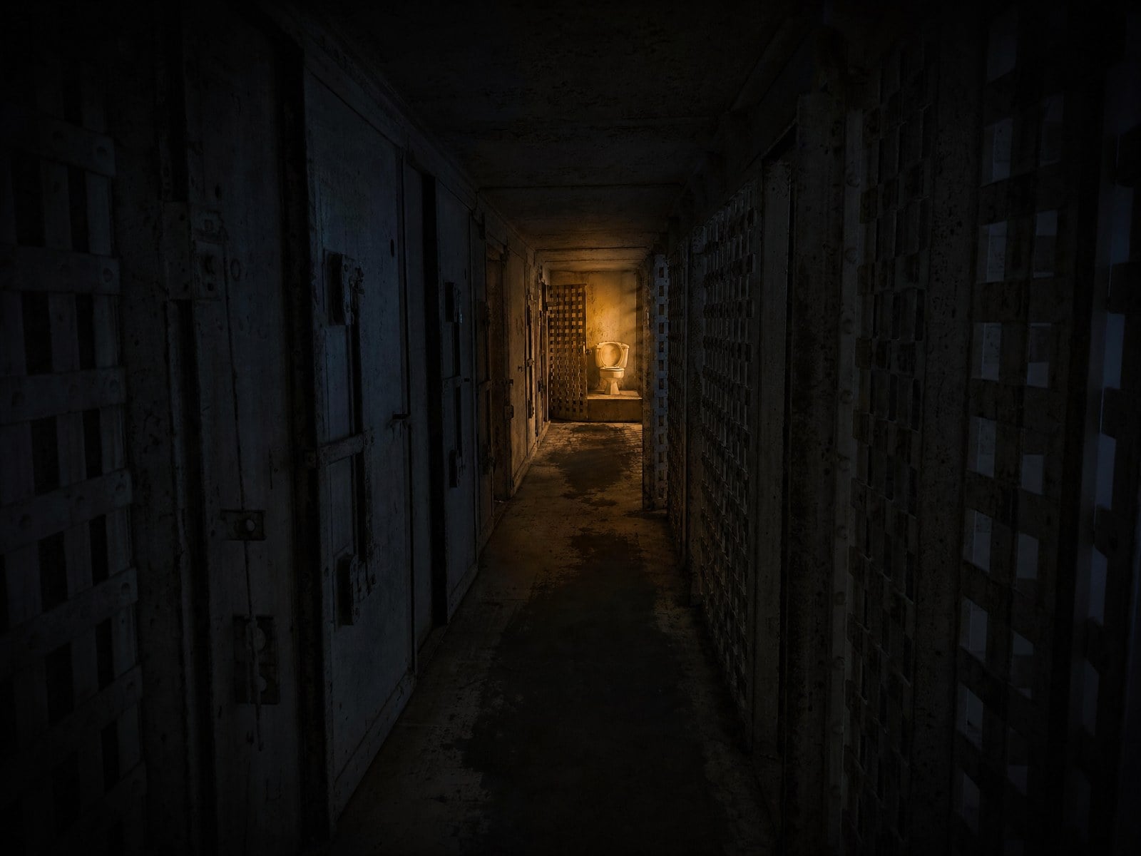 Corridor between the cells of the Old Moore County Jail